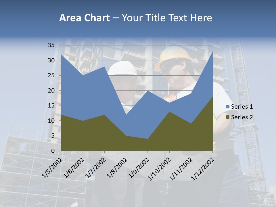 Building Developer And Contractor Discuss Progress On A Hirise Construction Project At The Job Site PowerPoint Template