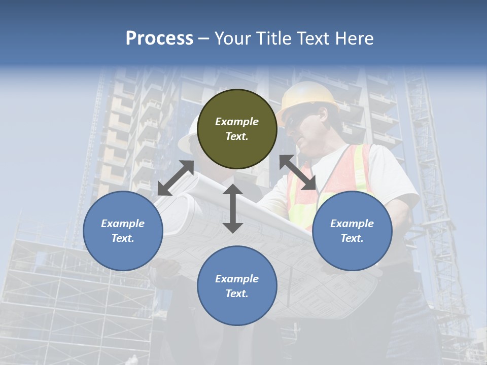 Building Developer And Contractor Discuss Progress On A Hirise Construction Project At The Job Site PowerPoint Template