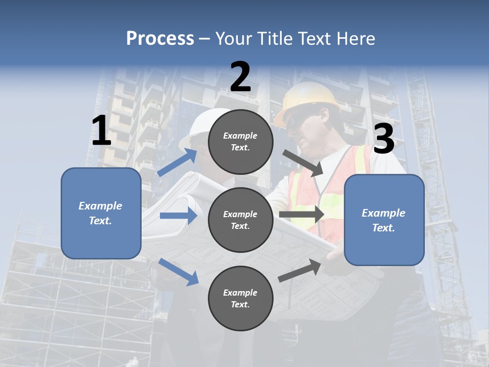 Building Developer And Contractor Discuss Progress On A Hirise Construction Project At The Job Site PowerPoint Template