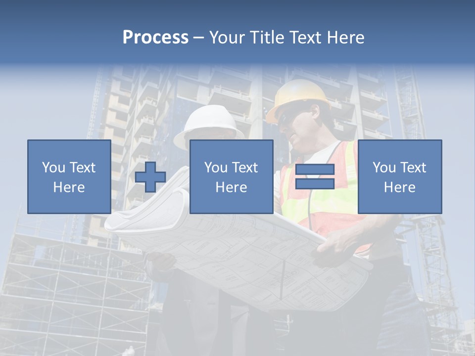 Building Developer And Contractor Discuss Progress On A Hirise Construction Project At The Job Site PowerPoint Template