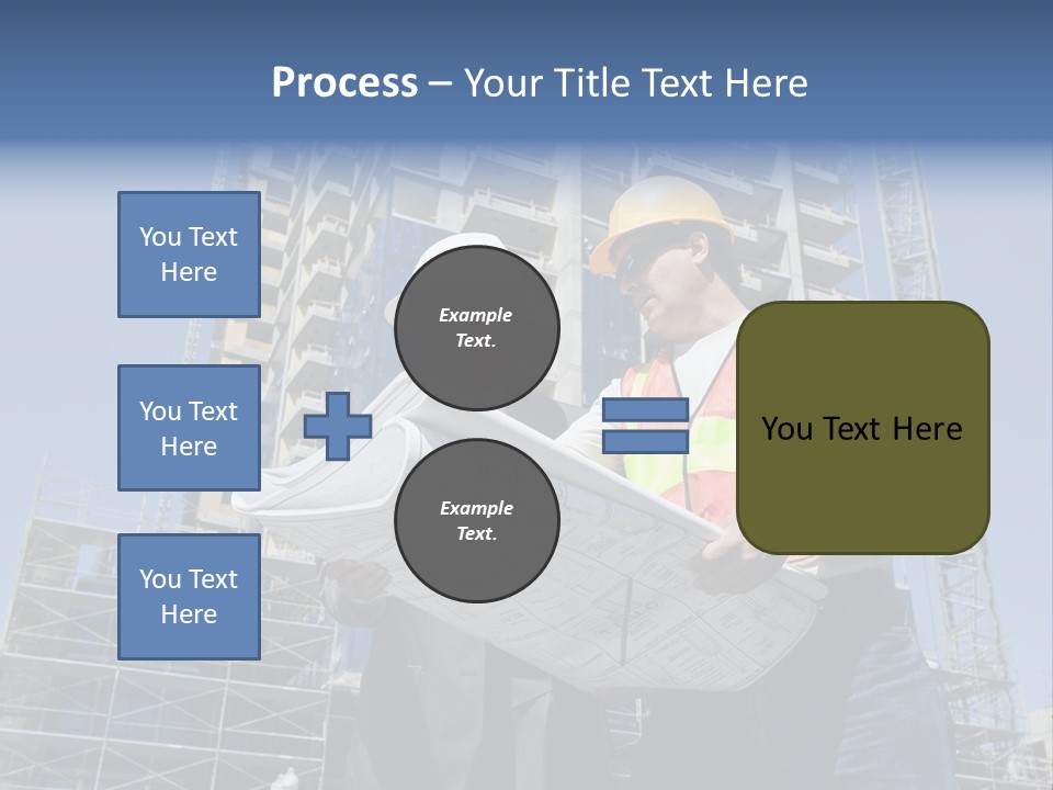 Building Developer And Contractor Discuss Progress On A Hirise Construction Project At The Job Site PowerPoint Template