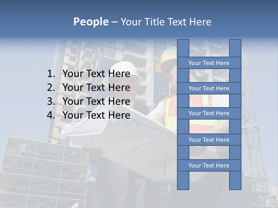 Building Developer And Contractor Discuss Progress On A Hirise Construction Project At The Job Site PowerPoint Template
