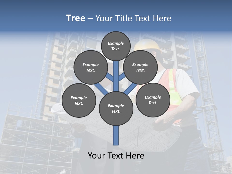 Building Developer And Contractor Discuss Progress On A Hirise Construction Project At The Job Site PowerPoint Template