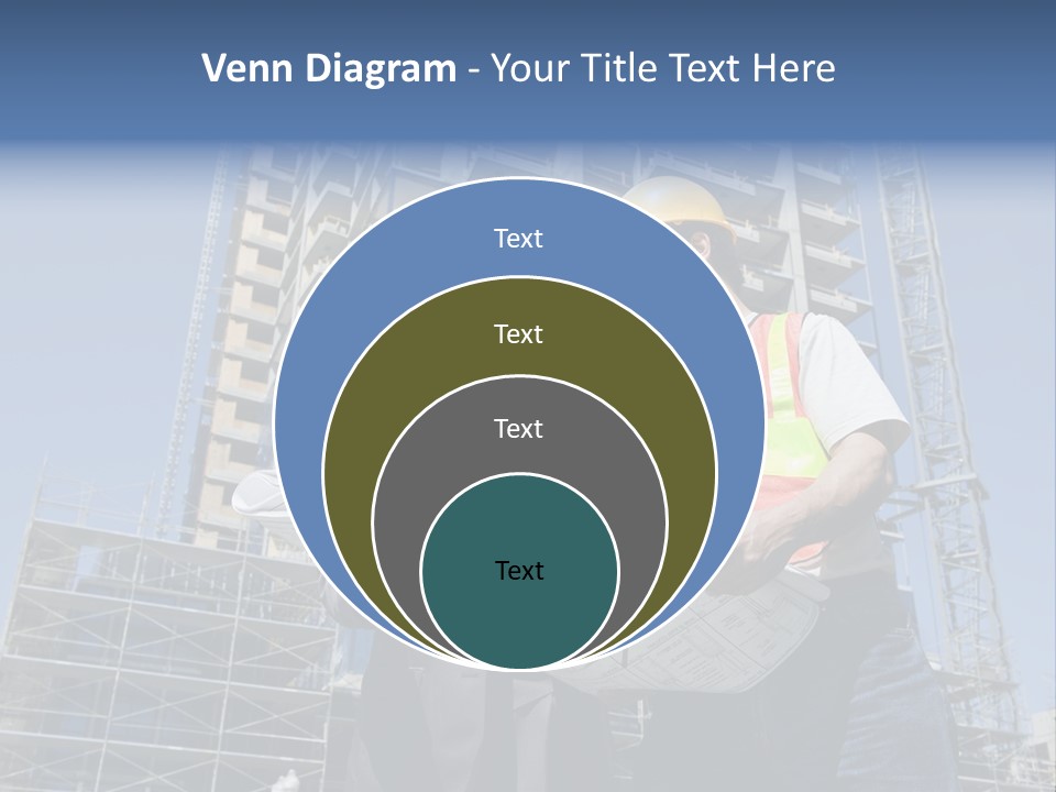 Building Developer And Contractor Discuss Progress On A Hirise Construction Project At The Job Site PowerPoint Template