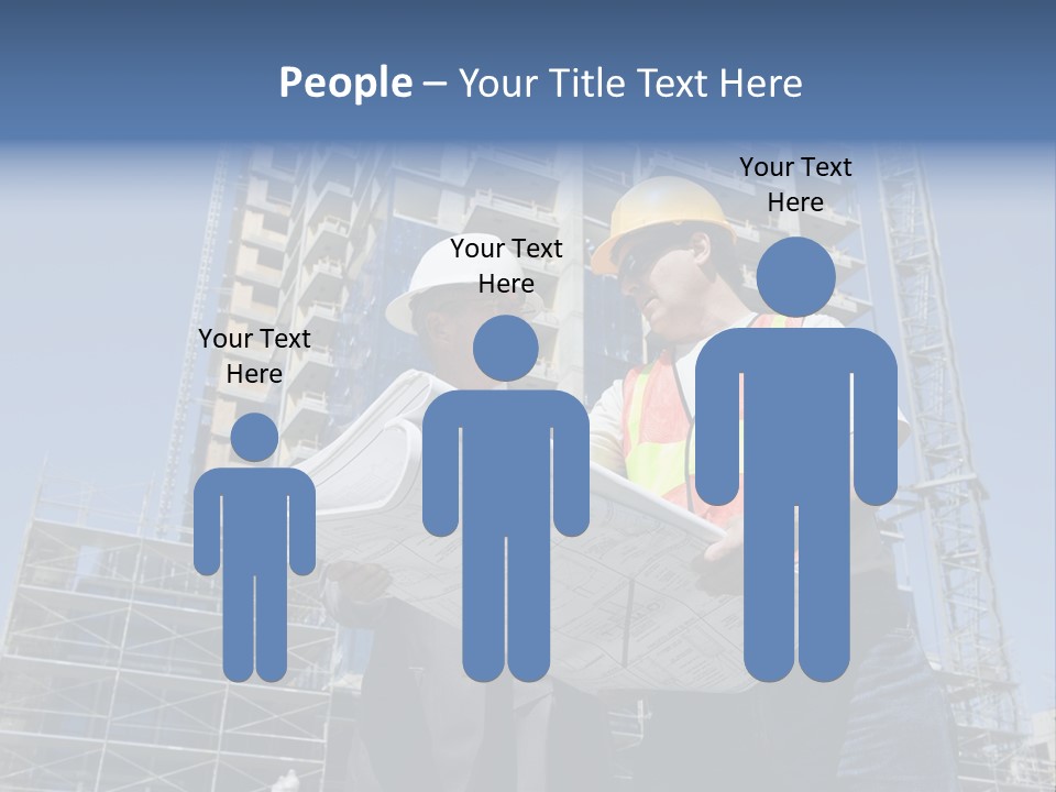 Building Developer And Contractor Discuss Progress On A Hirise Construction Project At The Job Site PowerPoint Template