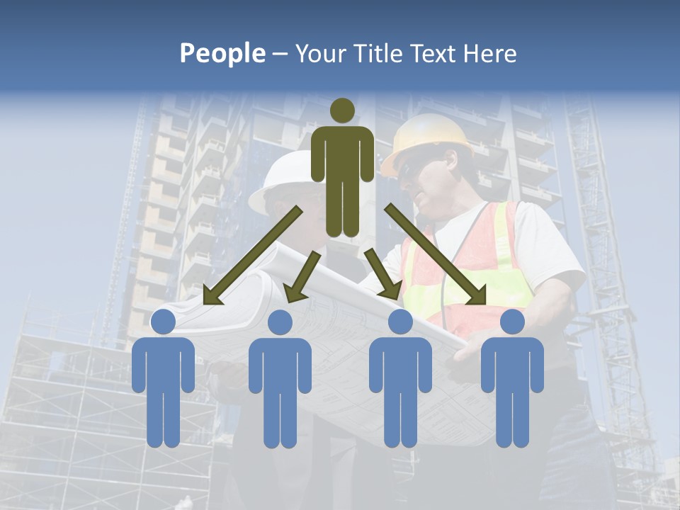 Building Developer And Contractor Discuss Progress On A Hirise Construction Project At The Job Site PowerPoint Template