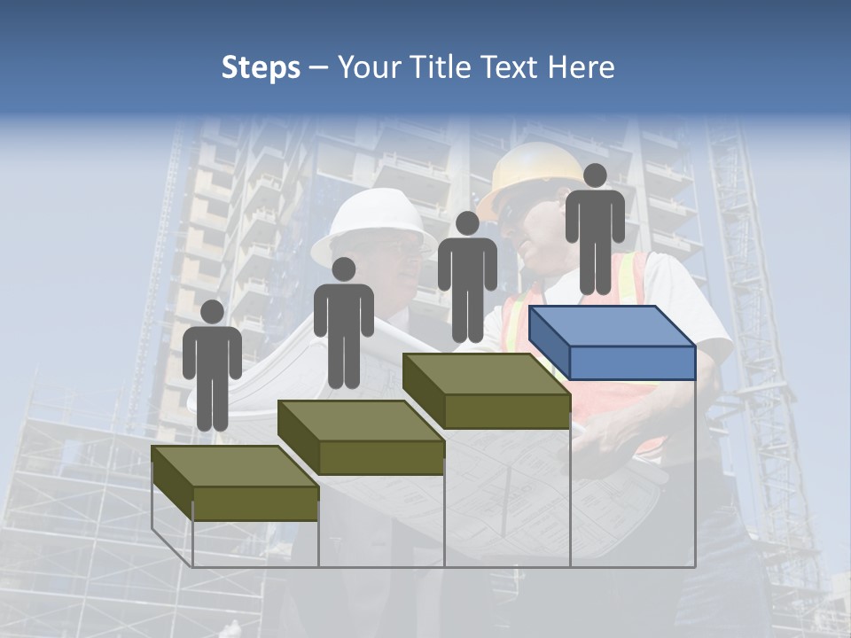 Building Developer And Contractor Discuss Progress On A Hirise Construction Project At The Job Site PowerPoint Template