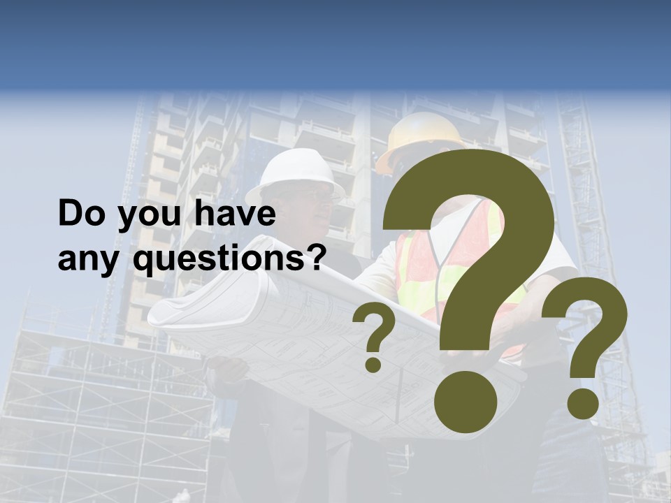 Building Developer And Contractor Discuss Progress On A Hirise Construction Project At The Job Site PowerPoint Template