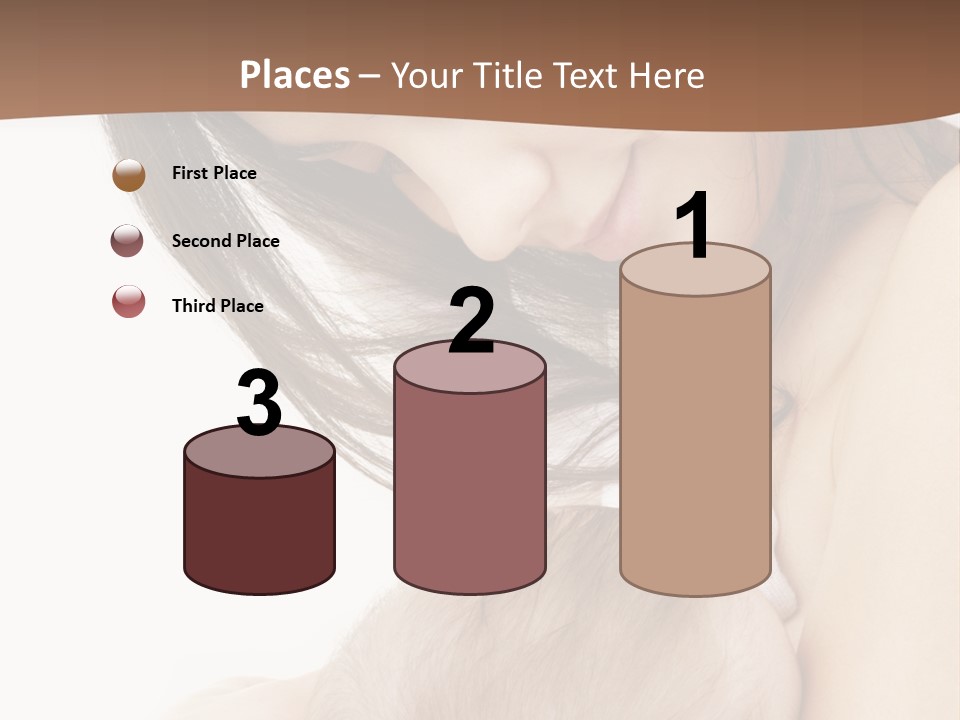 Picture Of Happy Mother With Baby Over White PowerPoint Template