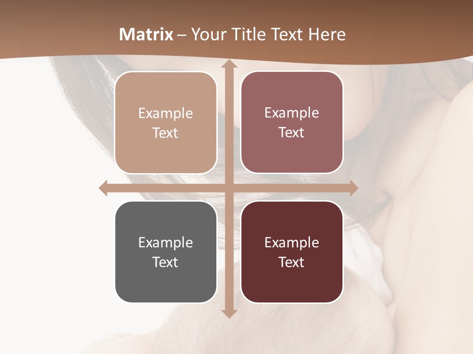 Picture Of Happy Mother With Baby Over White PowerPoint Template