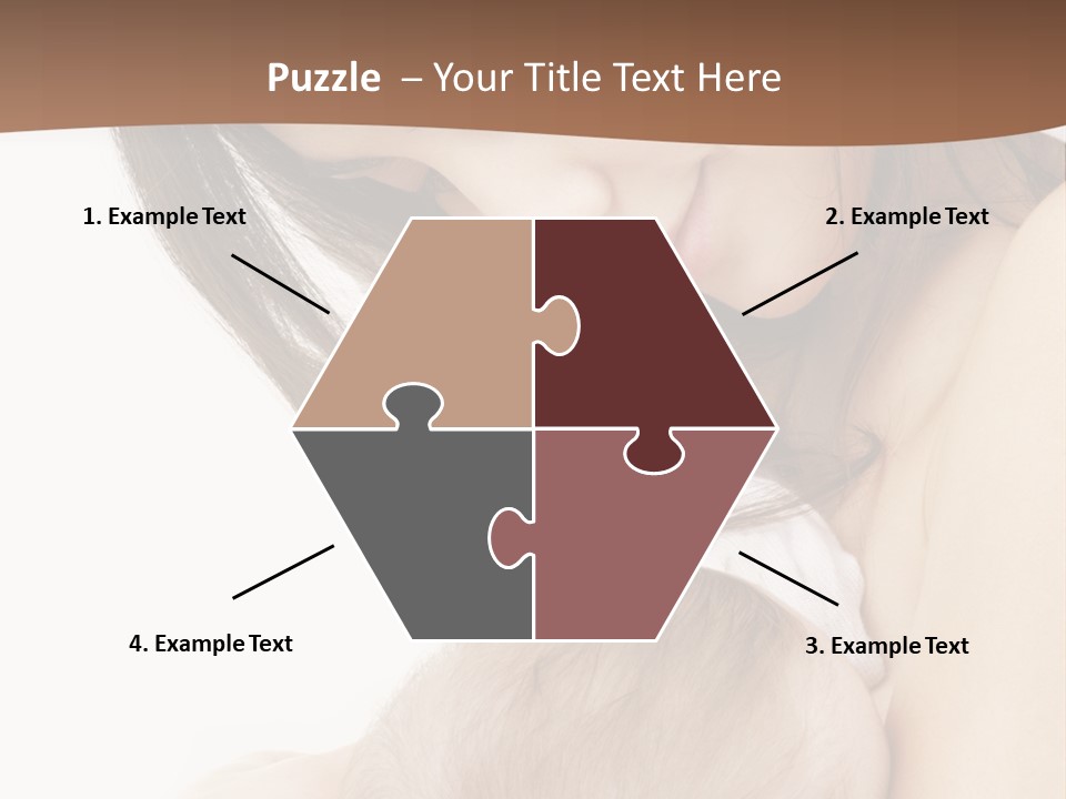 Picture Of Happy Mother With Baby Over White PowerPoint Template