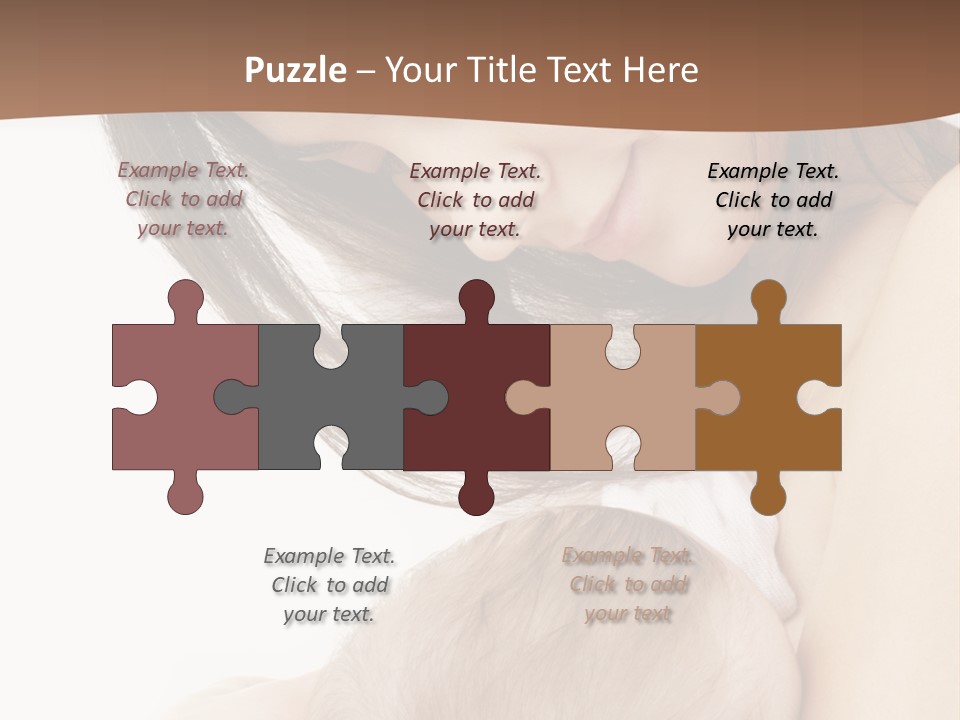 Picture Of Happy Mother With Baby Over White PowerPoint Template