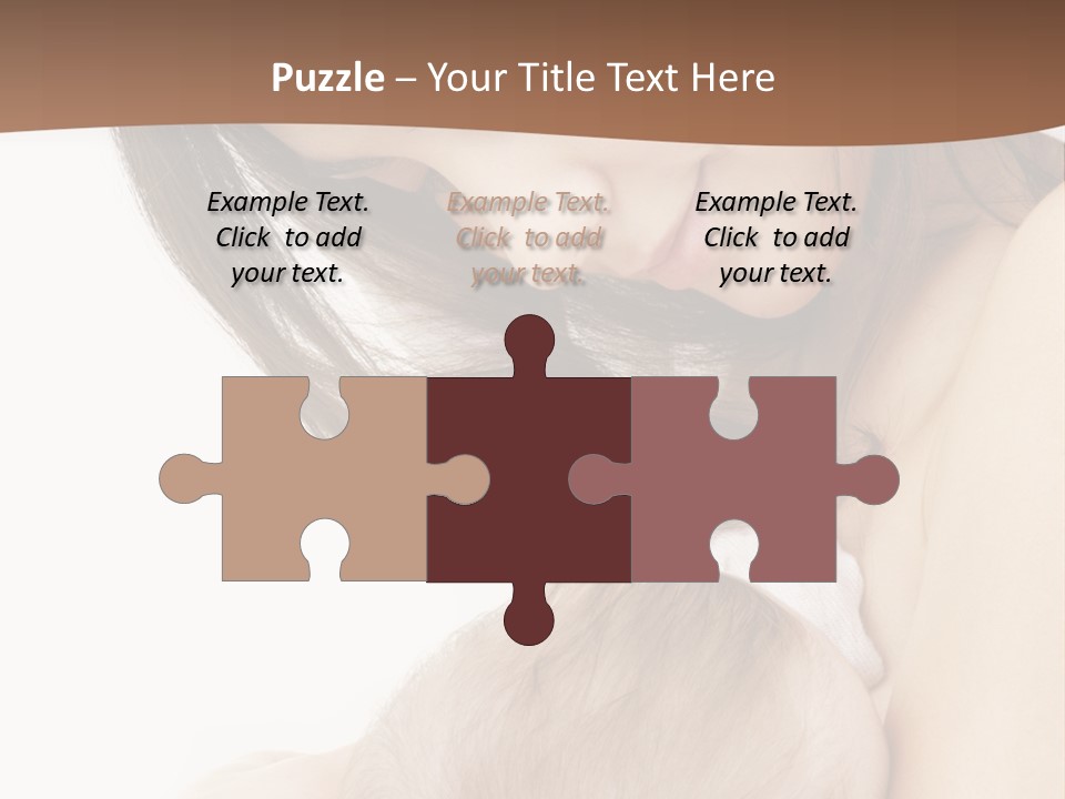 Picture Of Happy Mother With Baby Over White PowerPoint Template