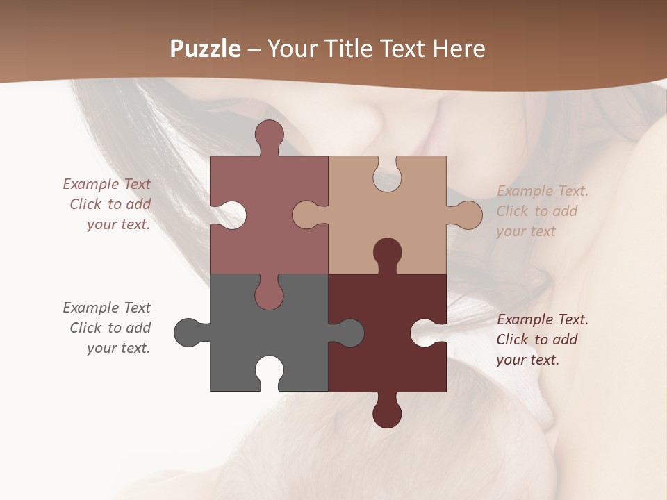 Picture Of Happy Mother With Baby Over White PowerPoint Template