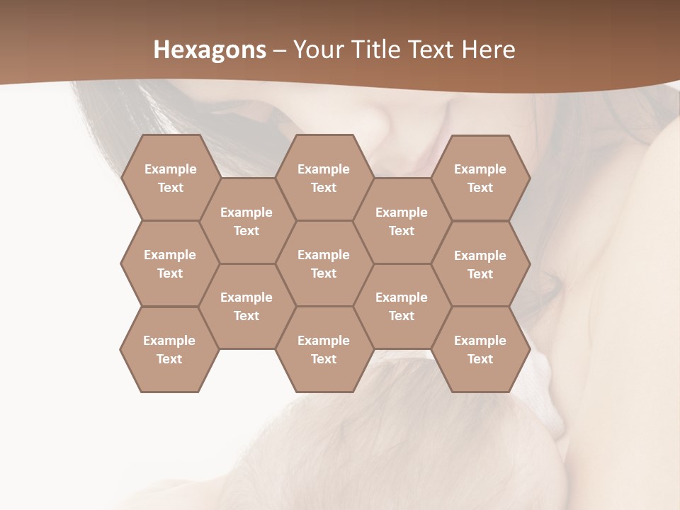 Picture Of Happy Mother With Baby Over White PowerPoint Template