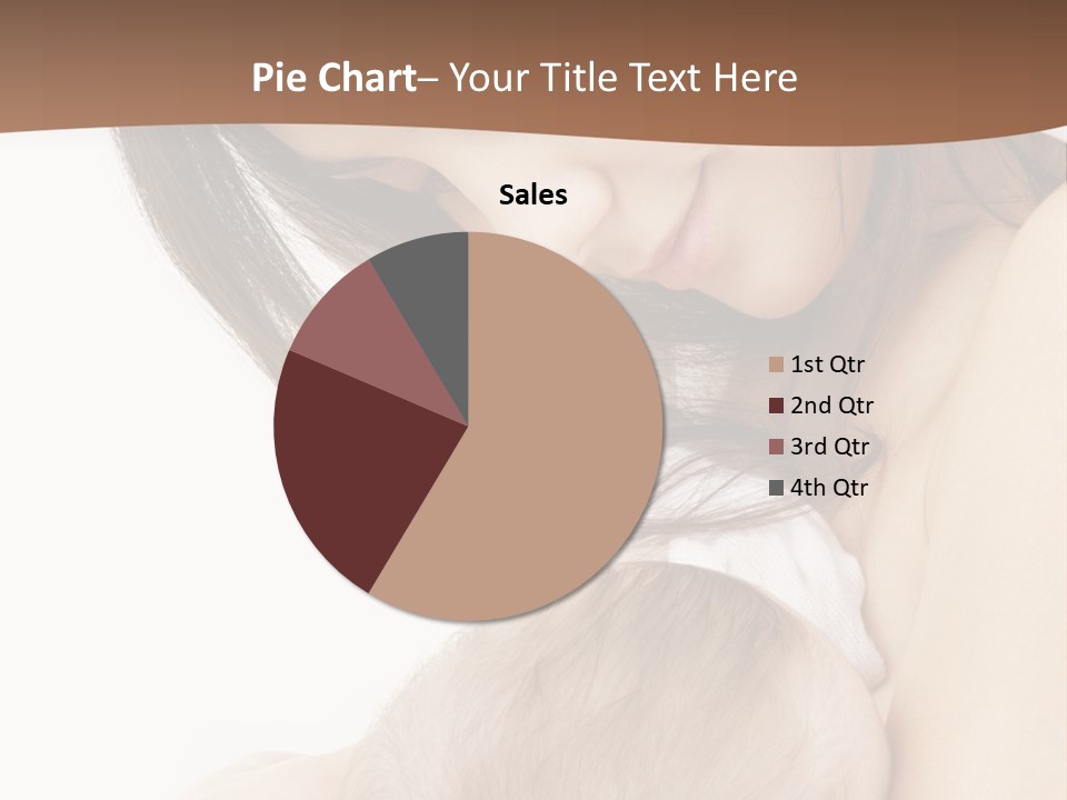 Picture Of Happy Mother With Baby Over White PowerPoint Template