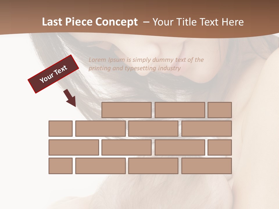 Picture Of Happy Mother With Baby Over White PowerPoint Template