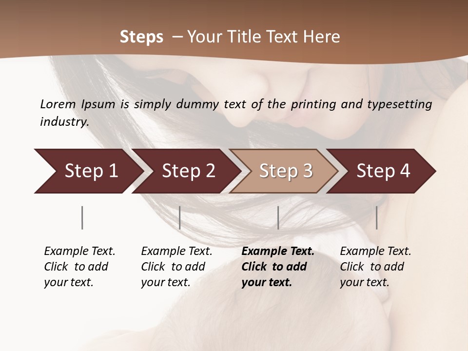 Picture Of Happy Mother With Baby Over White PowerPoint Template