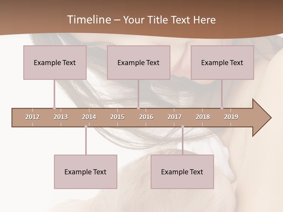 Picture Of Happy Mother With Baby Over White PowerPoint Template