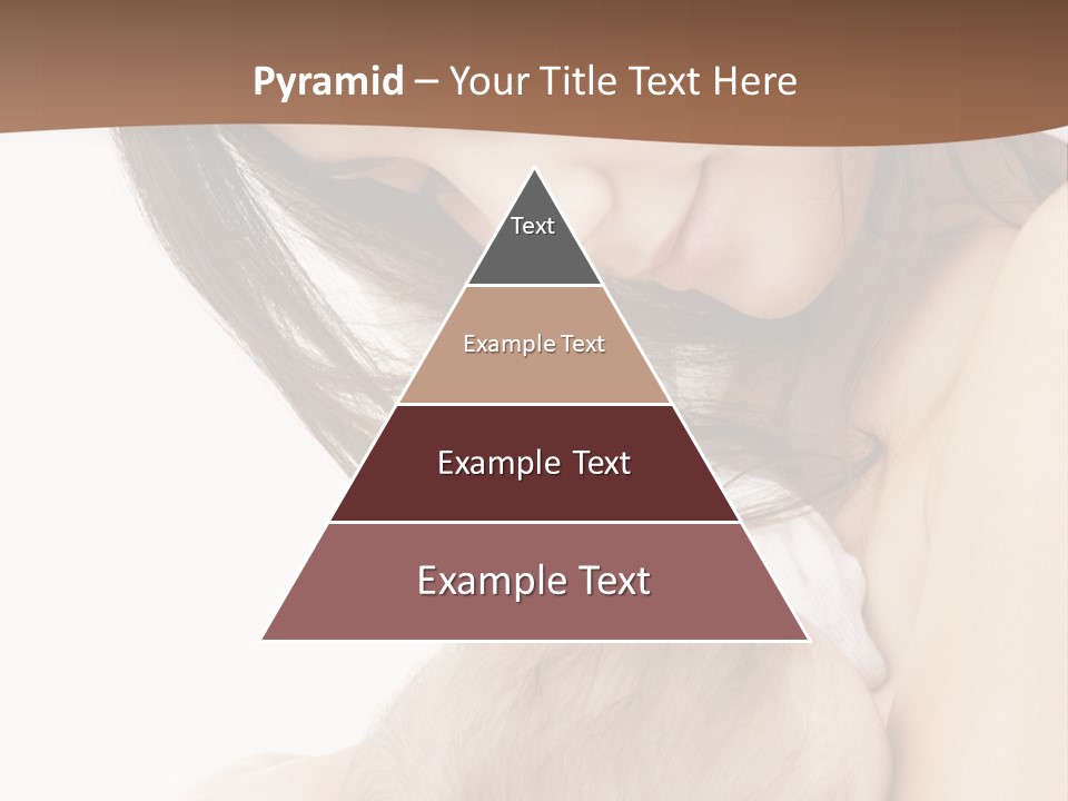 Picture Of Happy Mother With Baby Over White PowerPoint Template