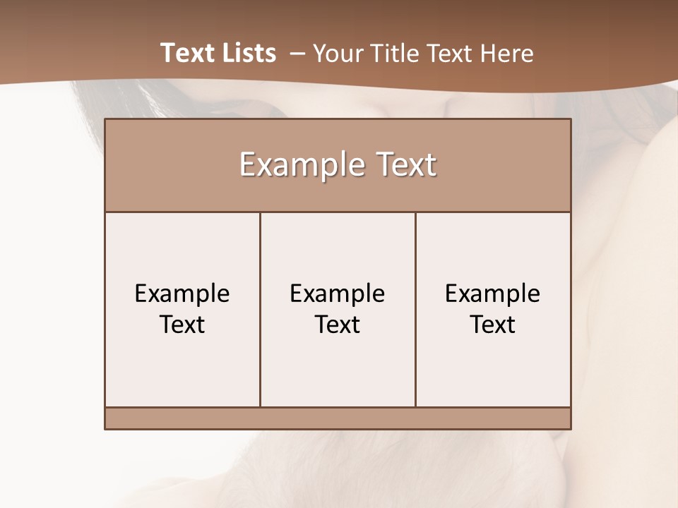 Picture Of Happy Mother With Baby Over White PowerPoint Template