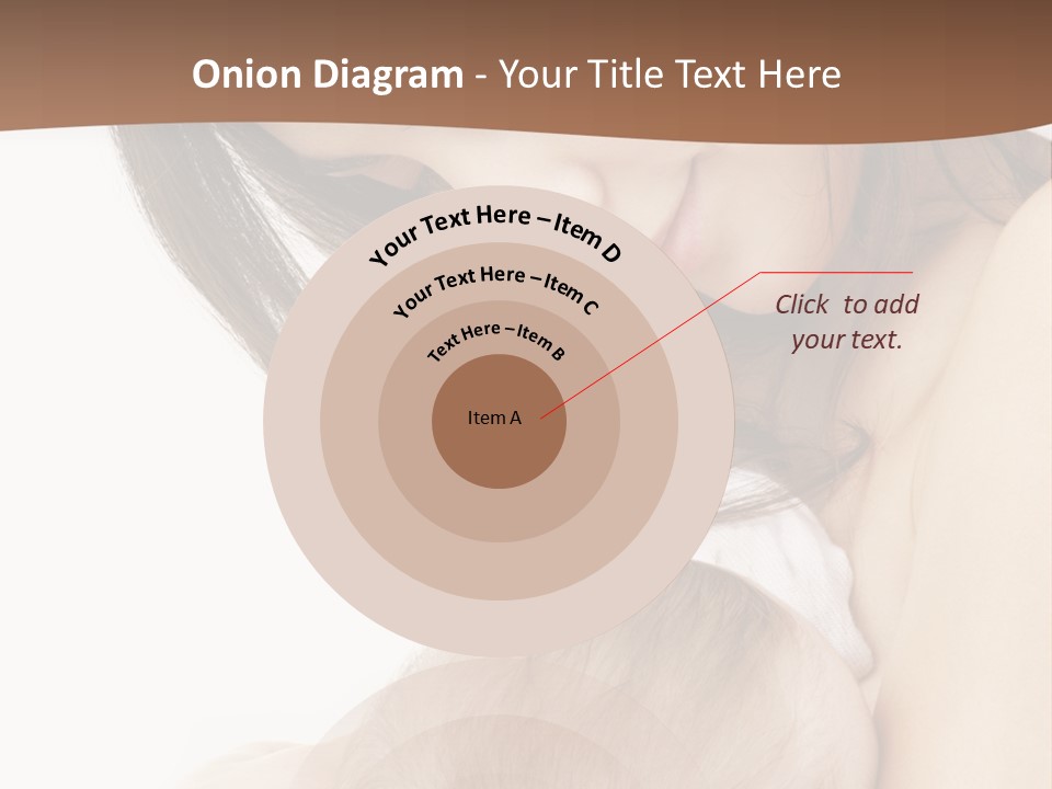 Picture Of Happy Mother With Baby Over White PowerPoint Template