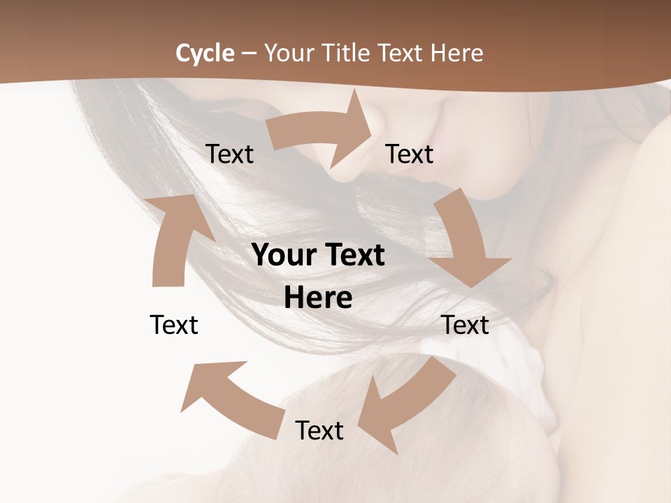 Picture Of Happy Mother With Baby Over White PowerPoint Template