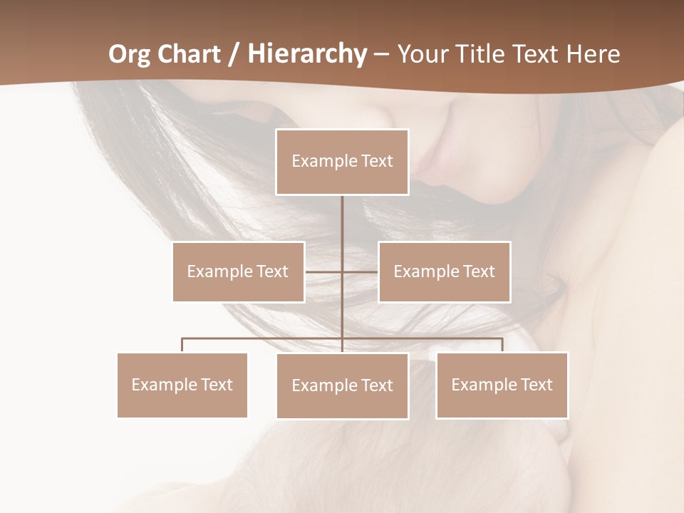 Picture Of Happy Mother With Baby Over White PowerPoint Template