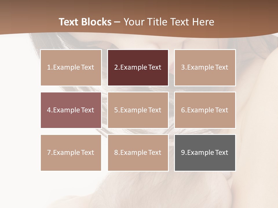 Picture Of Happy Mother With Baby Over White PowerPoint Template