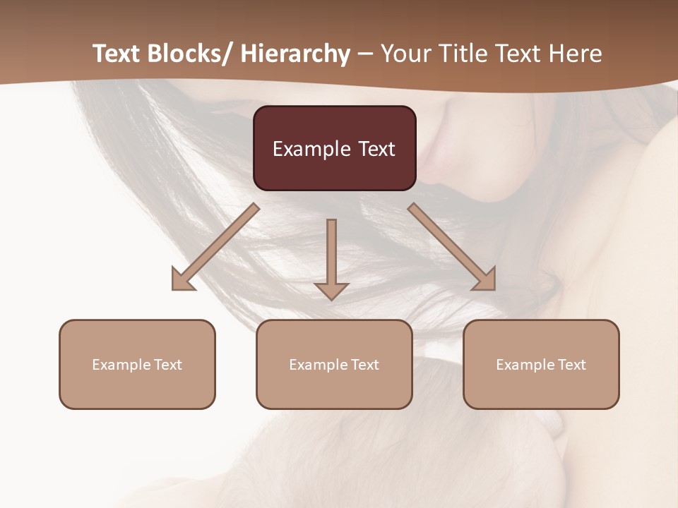 Picture Of Happy Mother With Baby Over White PowerPoint Template