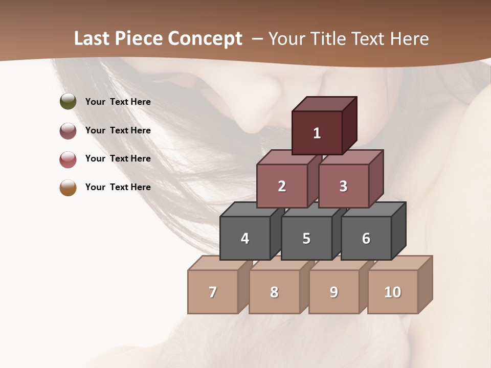 Picture Of Happy Mother With Baby Over White PowerPoint Template