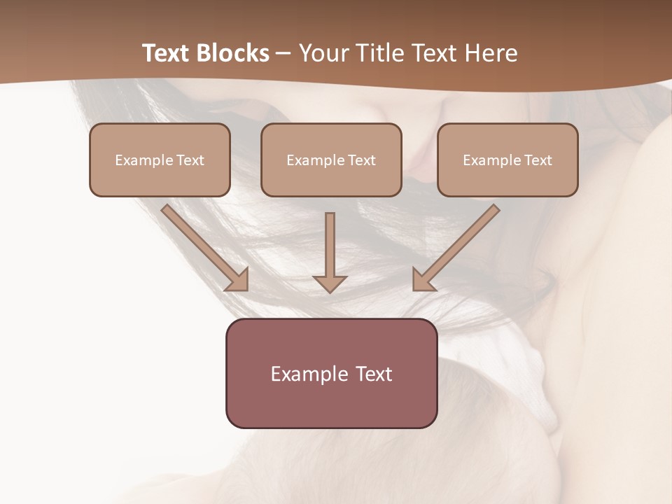 Picture Of Happy Mother With Baby Over White PowerPoint Template