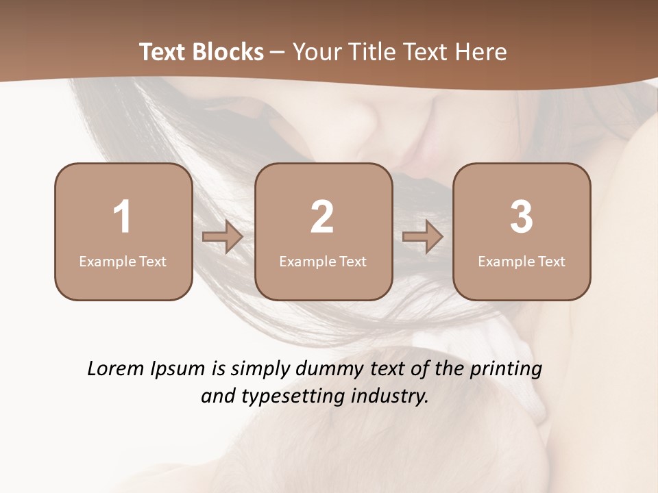 Picture Of Happy Mother With Baby Over White PowerPoint Template