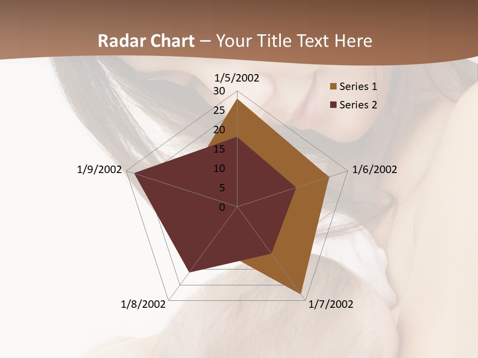 Picture Of Happy Mother With Baby Over White PowerPoint Template