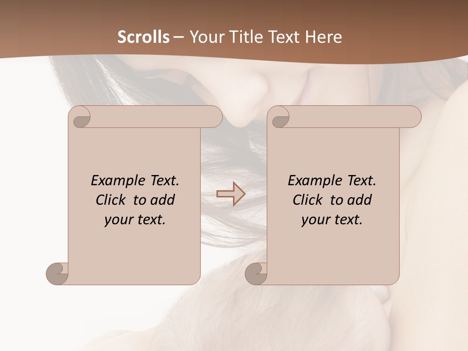 Picture Of Happy Mother With Baby Over White PowerPoint Template