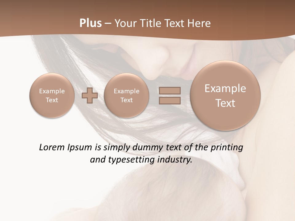 Picture Of Happy Mother With Baby Over White PowerPoint Template