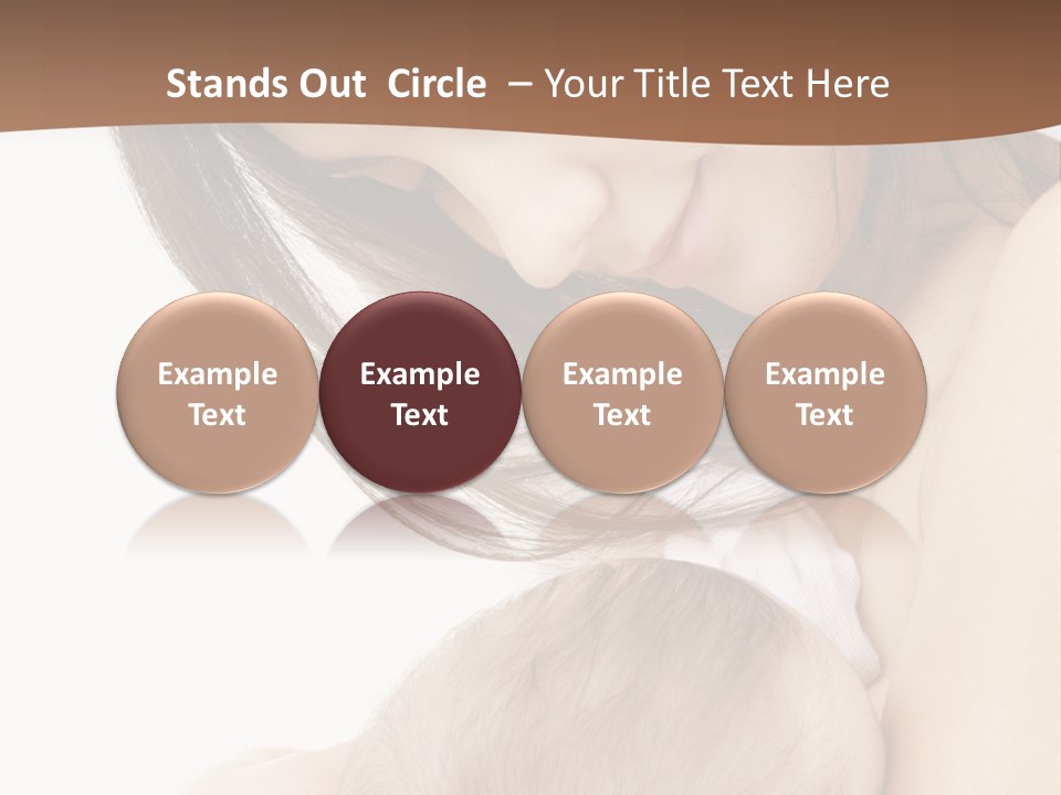 Picture Of Happy Mother With Baby Over White PowerPoint Template