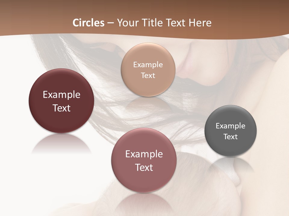 Picture Of Happy Mother With Baby Over White PowerPoint Template