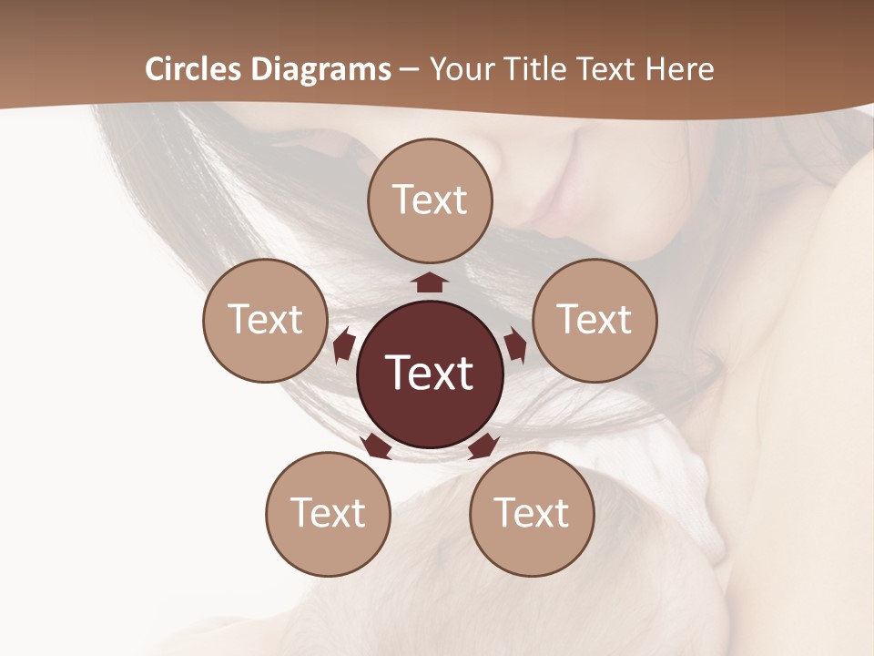 Picture Of Happy Mother With Baby Over White PowerPoint Template