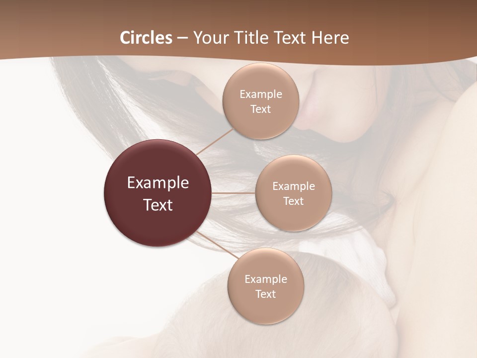 Picture Of Happy Mother With Baby Over White PowerPoint Template