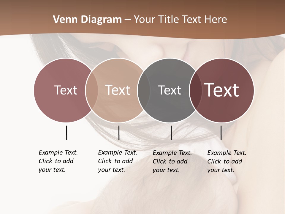 Picture Of Happy Mother With Baby Over White PowerPoint Template