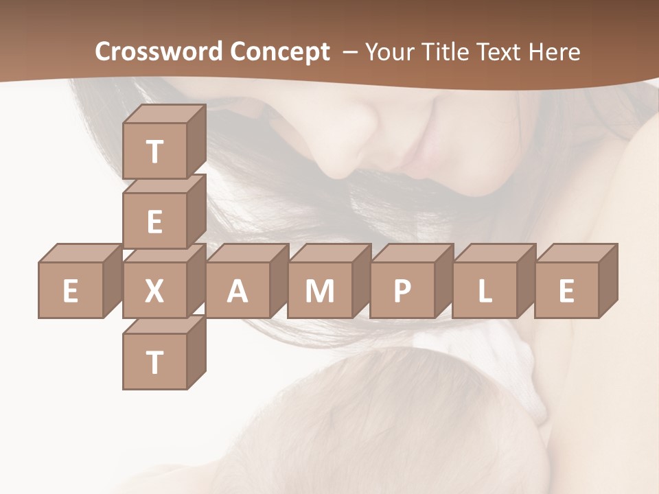 Picture Of Happy Mother With Baby Over White PowerPoint Template