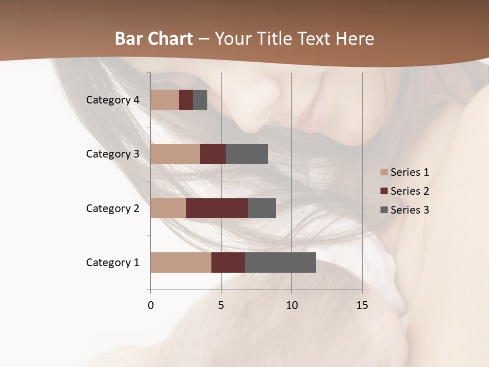 Picture Of Happy Mother With Baby Over White PowerPoint Template