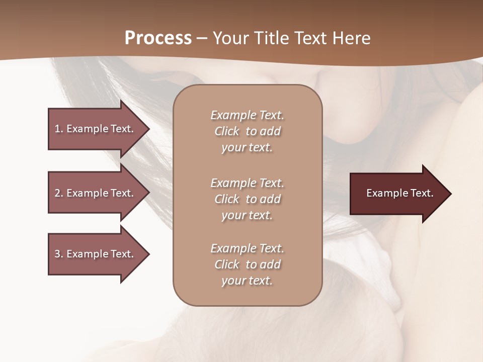 Picture Of Happy Mother With Baby Over White PowerPoint Template
