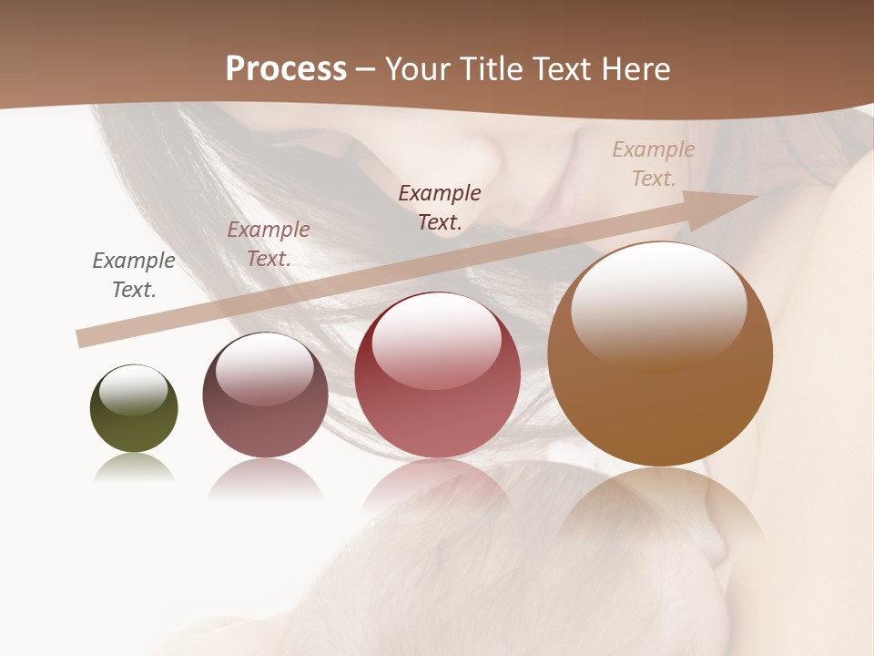 Picture Of Happy Mother With Baby Over White PowerPoint Template