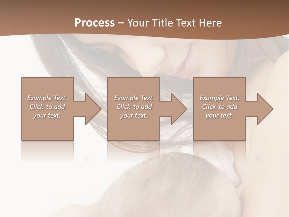 Picture Of Happy Mother With Baby Over White PowerPoint Template