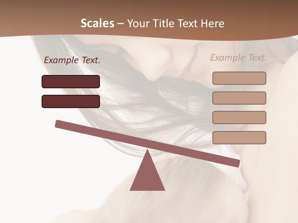 Picture Of Happy Mother With Baby Over White PowerPoint Template