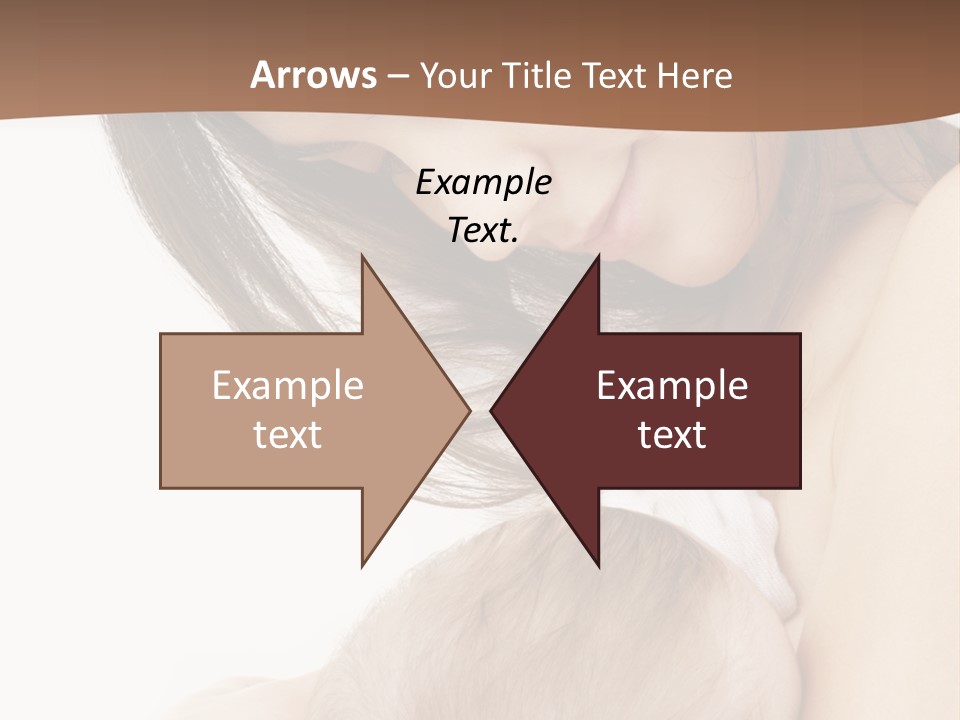 Picture Of Happy Mother With Baby Over White PowerPoint Template