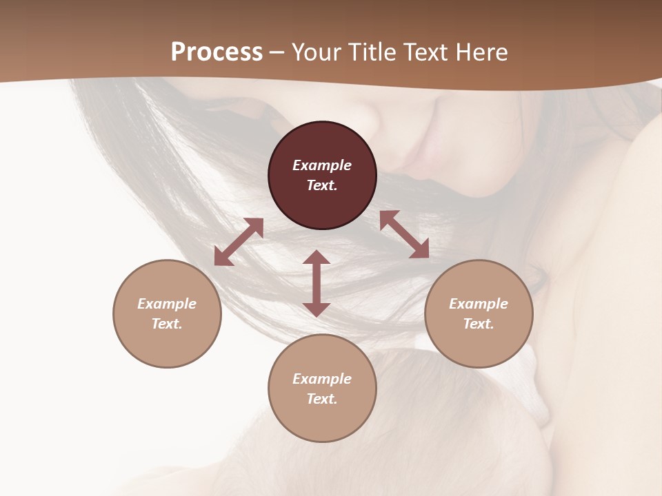 Picture Of Happy Mother With Baby Over White PowerPoint Template