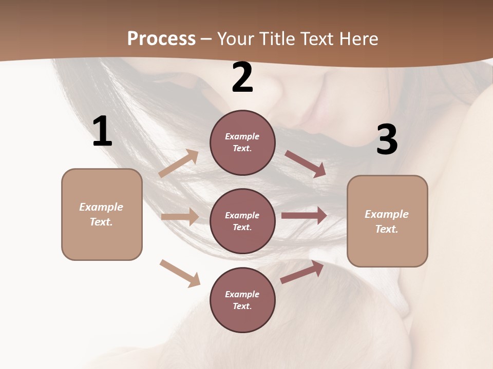 Picture Of Happy Mother With Baby Over White PowerPoint Template